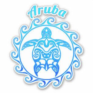 Sticker Tortue bleue Aruba