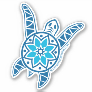 Sticker Tortue bleue Cruise Die Tortue coupée