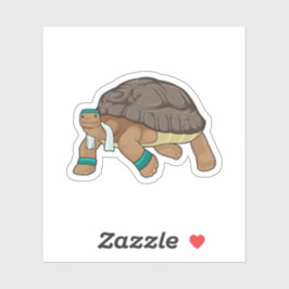 Sticker Tortue comme coureur avec serviette