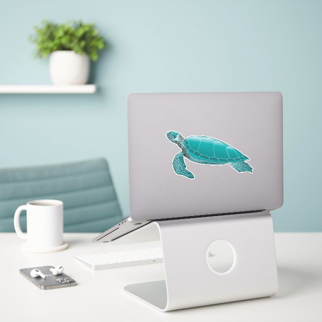 Sticker Tortue de mer (Ordinateur portable sur le bureau)