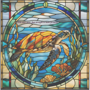 Sticker Tortue de mer en verre de Faux