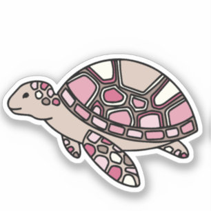 Sticker Tortue de mer rose