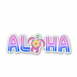 Sticker Tortue de mer tropicale d'Aloha Hawaiian