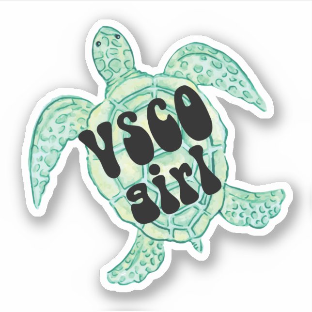 Sticker Tortue de mer vsco fille (Devant)