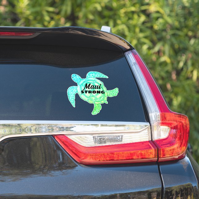 Sticker Tortue marine Maui Strong (Côté voiture)