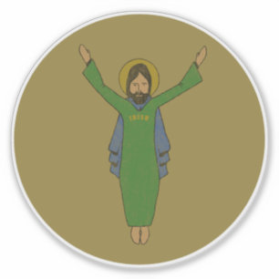 Sticker Touchdown Jésus Vintage Or désorienté