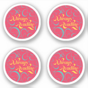 Sticker Toujours lire Bleu rose vif Jaune & Fils