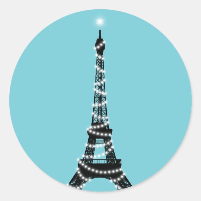 Sticker Tour Eiffel clair Twinkle - turquoise (Devant)