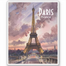 Tour Eiffel de Paris au crépuscule, aquarelle, tex