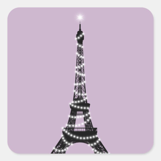 Sticker Tour Eiffel Lumière Twinkle - lilac (Devant)