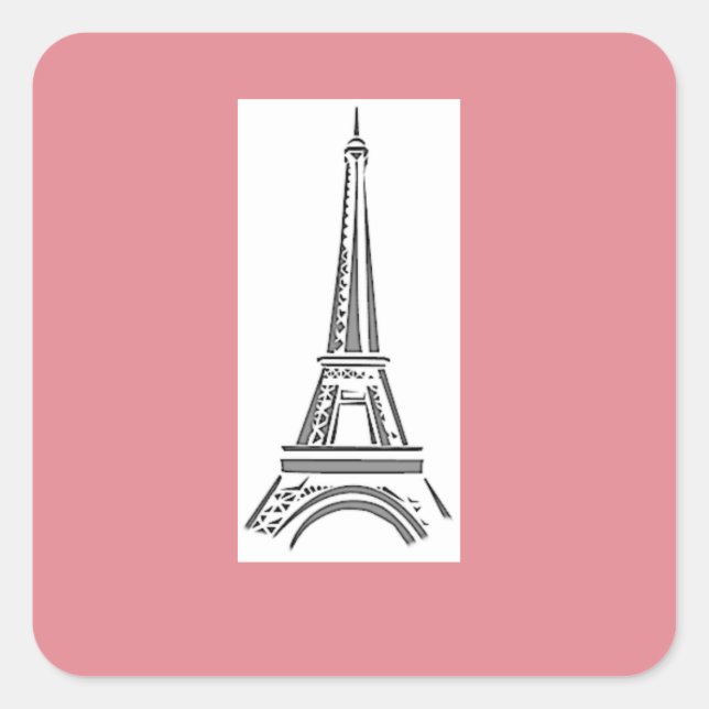 Sticker Tour Eiffel Paris Coeur Rose (Devant)