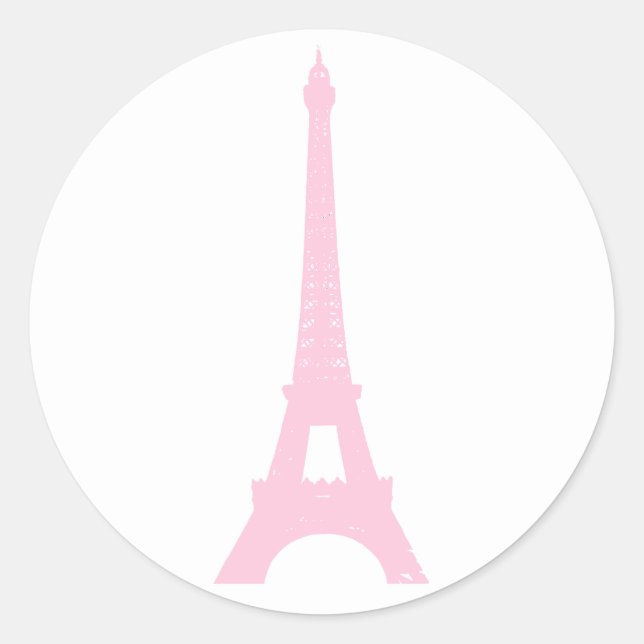 Sticker Tour Eiffel rose (Devant)