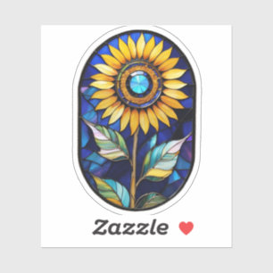Sticker Tournesol en verre tendu