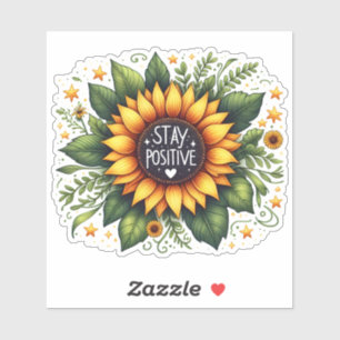 Sticker Tournesol fleurit avec un message positif