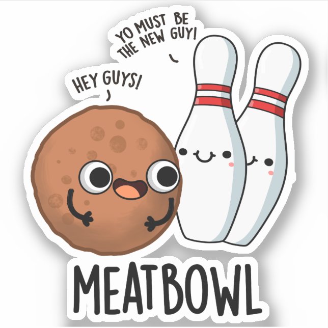 Sticker Tournoi de viande amusant tournoi de boulette de v (Devant)