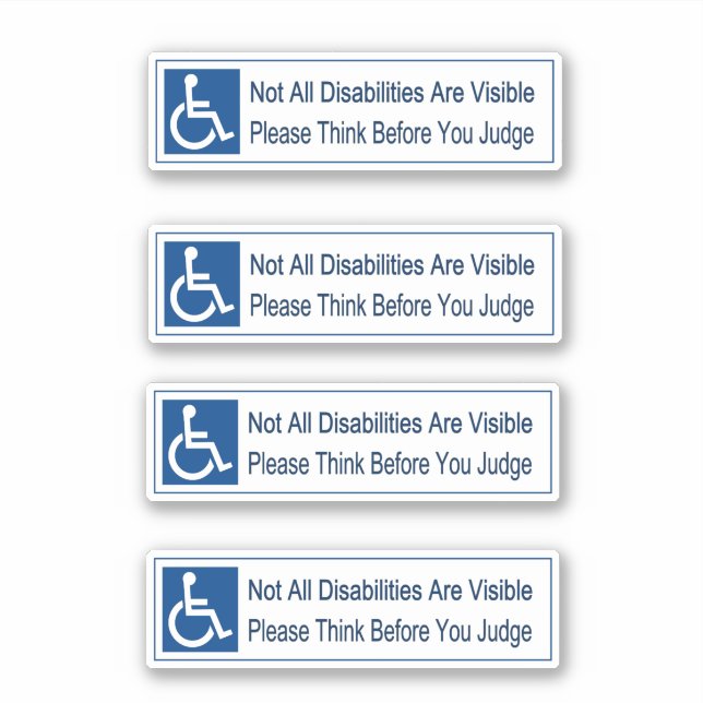 Sticker tous les handicaps ne sont pas visibles penser 4 (Devant)