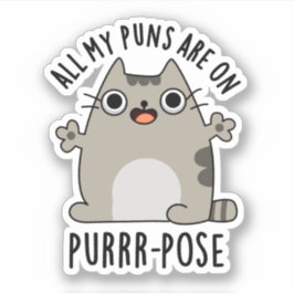 Sticker Tous Mes Puns Sont Sur Un Pun De Chat Drôle En Poi