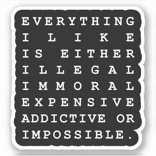 Sticker Tout ce que j'aime (Devant)