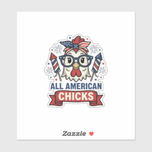 Sticker Toutes les poules américaines patriotiques Vector 