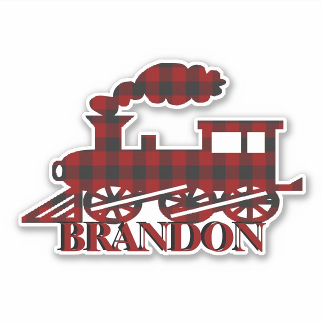 Sticker Train plaid personnalisé (Devant)