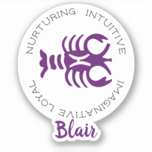 Sticker Traits des signes diacritiques du cancer Zodiac