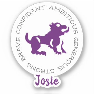 Sticker Traits du signe du zodiaque Lion