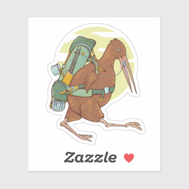 Sticker Tramping de Kiwi (Feuille)