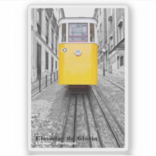 Sticker Tramway Lisbonne Elevador da Gloria Yellow. Photo