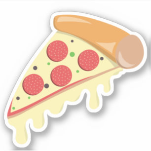 Sticker Tranche de pizza fromage fondu pepperoni nourritur