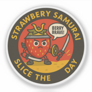 Sticker Tranche de samouraï aux fraises : tranchez dans la
