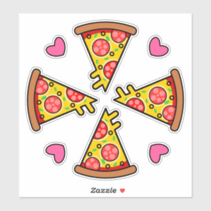 Sticker Tranches de pizza délicieuses Mandara