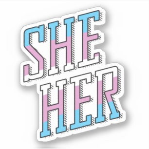 Sticker Trans Pronononounes Elle Son