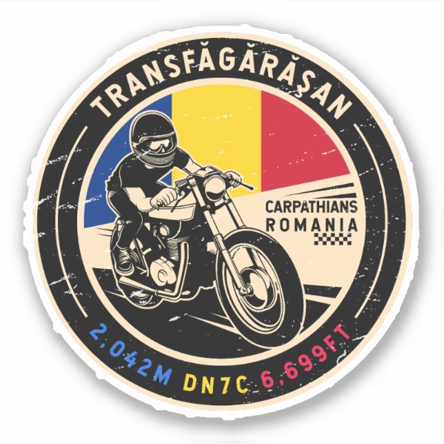 Sticker Transfagarasan | Roumanie | Motorcycle (Devant)