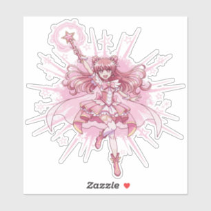 Sticker Transformation Envoûtante de Fille Magique Anime