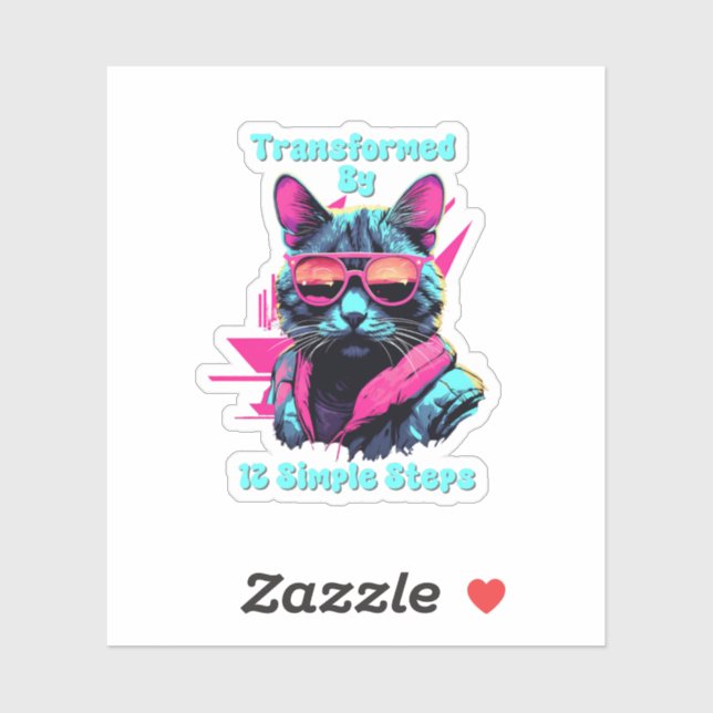 Sticker Transformé par 12 étapes simples, AA, NA, Al-Anon (Feuille)