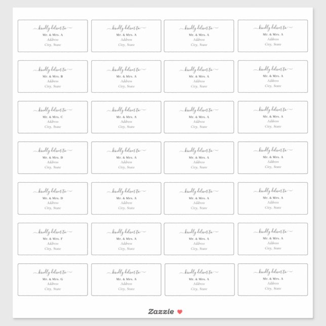 Sticker Transparent Calligraphy do-it-yourself Adresse de  (Feuille)