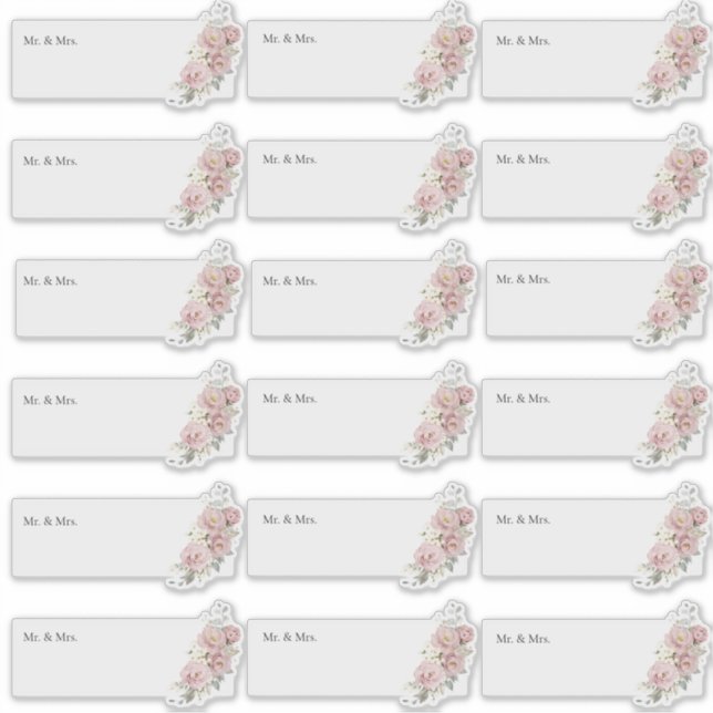 Sticker Transparent Guest Adresse H2 Dusty Roses (Devant)