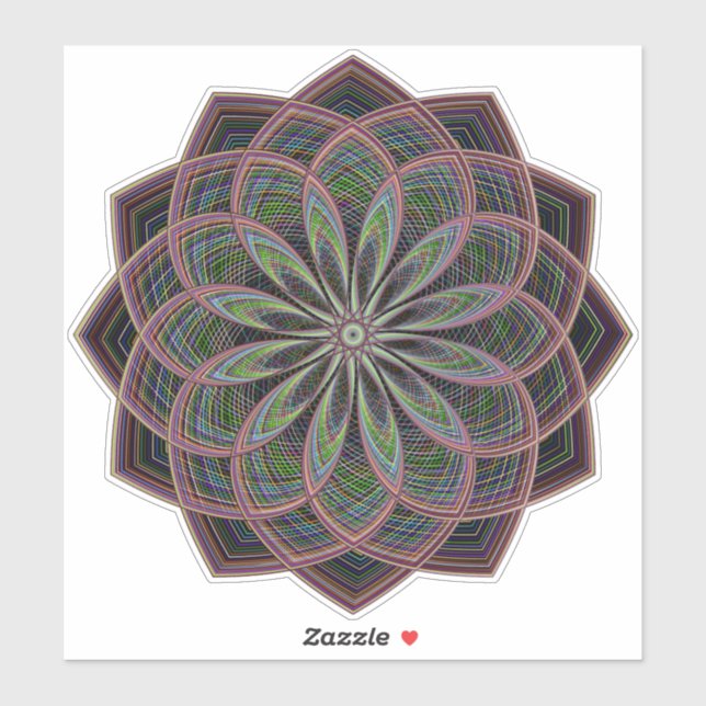 Sticker transparent Mandala géométrique (Feuille)