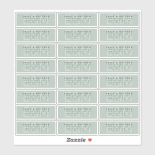 Sticker Transparent Moderne Monogramme Mariage Adresse de 