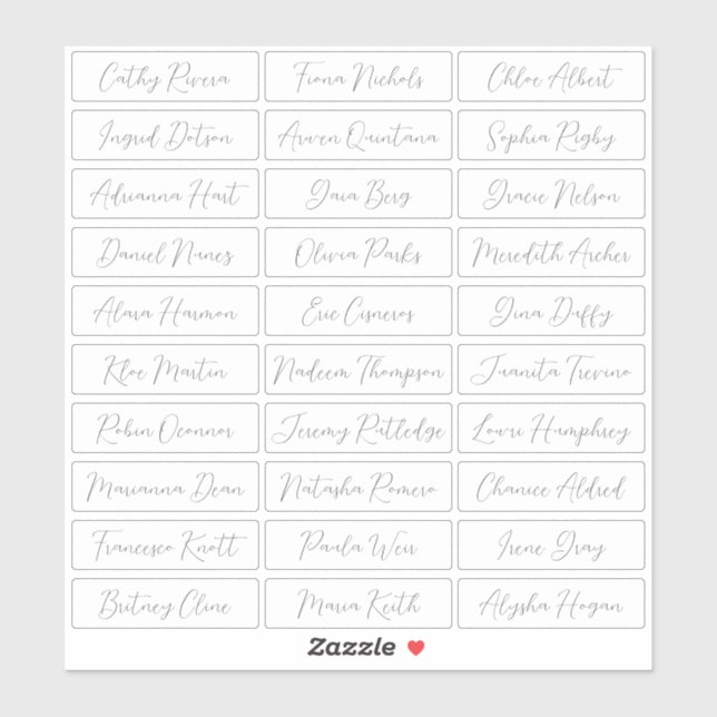 Sticker Transparent Simples noms d'invités du script roman (Feuille)