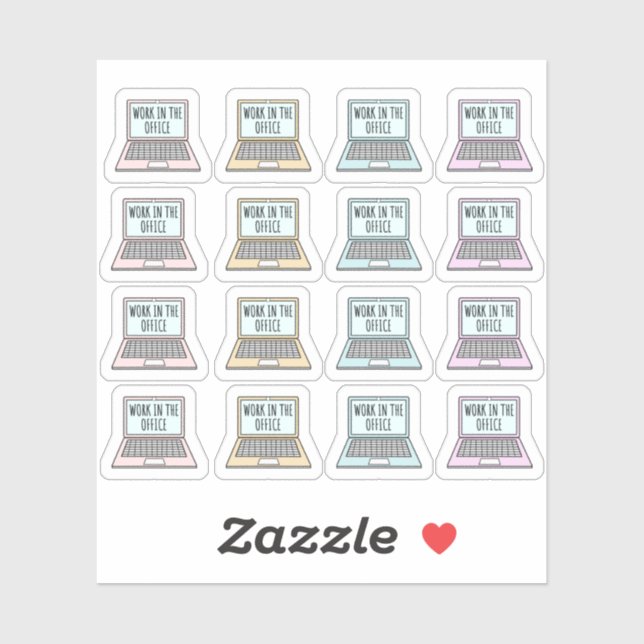 Sticker Travail Dans Office Rappel Du Planificateur Jours  (Feuille)
