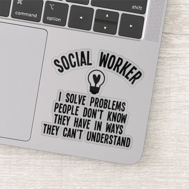 Sticker Travailleur social Je résolve les problèmes (Détail)