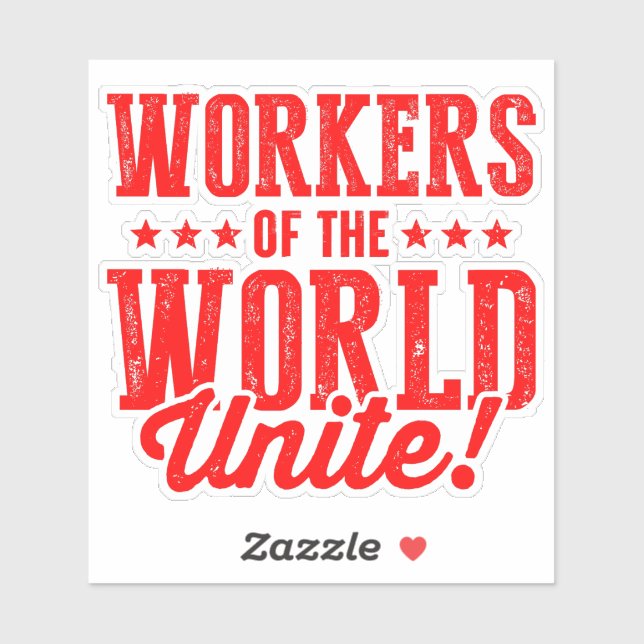 Sticker Travailleurs du monde UNITE ! (Feuille)