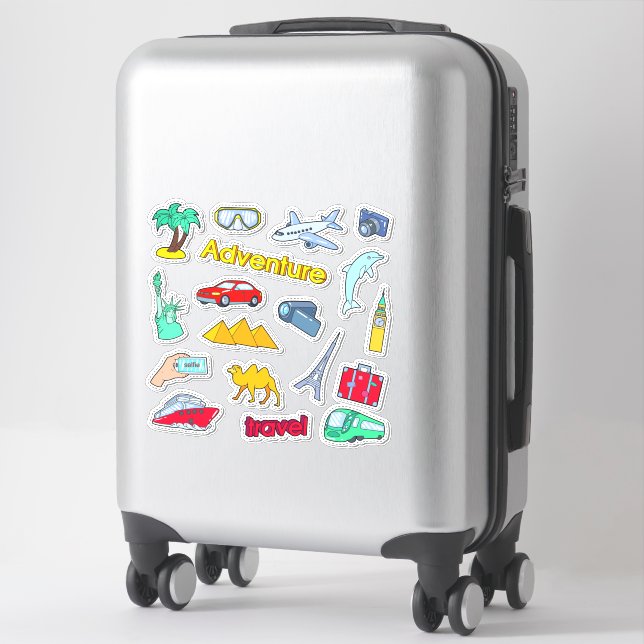 Sticker Travel Adventure Multiple Destinations Bundle (Sur valise)