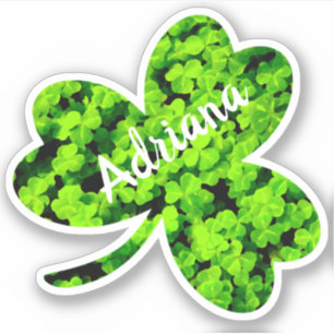 Sticker Tréfoil Clover Leaf Cloverleaf Shape Nom personnal