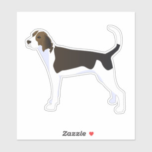 Sticker Trek Walker Coonhound Chien Vue latérale Silhouett