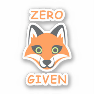 Sticker Trendy Zero Fox Donné phrase Emoji Cartoon