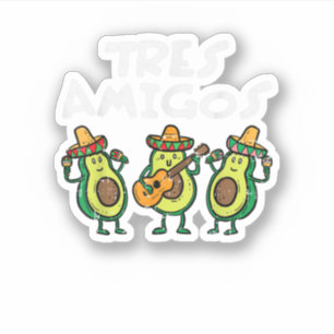 Sticker Tres amigos Avocados Guac Cinco De Mayo Fiesta Mex