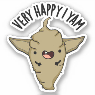 Sticker Très Heureux Je Yam Funny Veggie Pun