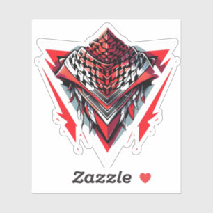 STICKER TRIANGLE INVERSÉ ROUGE KEFFIEYH